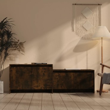 vidaXL Έπιπλο Τηλεόρασης Καπνιστή Δρυς 146,5x35x50cm Επεξεργ. Ξύλο