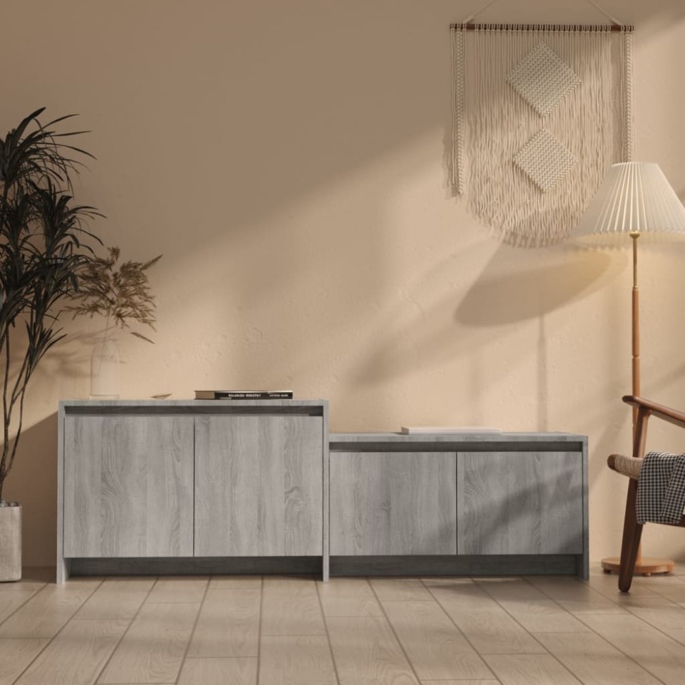 vidaXL Έπιπλο Τηλεόρασης Γκρι Sonoma 146,5x35x50cm Επεξεργ. Ξύλο