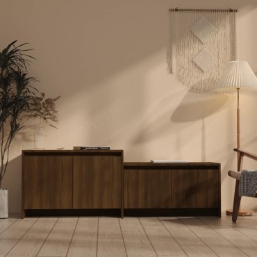 vidaXL Έπιπλο Τηλεόρασης Καφέ Δρυς 146,5x35x50cm από Επεξεργ. Ξύλο