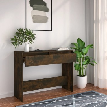 vidaXL Τραπέζι Κονσόλα Καπνιστή Δρυς 100x35x76,5cm Επεξ. Ξύλο 1 τεμ.