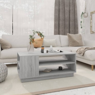 vidaXL Τραπεζάκι Σαλονιού Γκρι Sonoma 102x55x43cm από Μοριοσανίδα 1 τεμ.