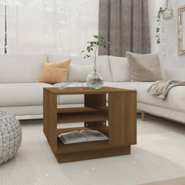 vidaXL Τραπεζάκι Σαλονιού Καφέ Δρυς 55x55x43cm Μοριοσανίδα 1 τεμ.