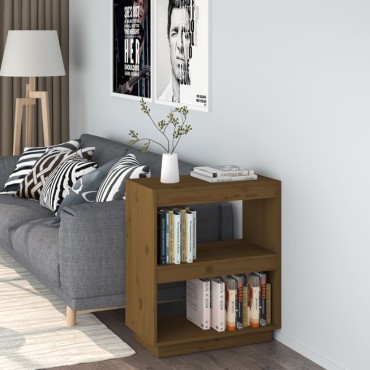 vidaXL Βιβλιοθήκη Μελί 60x35x71cm από Μασίφ Ξύλο Πεύκου 1 τεμ.