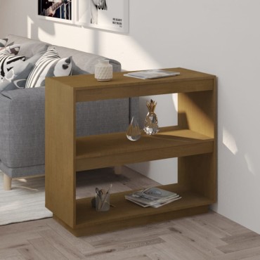 vidaXL Βιβλιοθήκη Καφέ Μελί 80x35x71cm από Μασίφ Ξύλο Πεύκου 1 τεμ.
