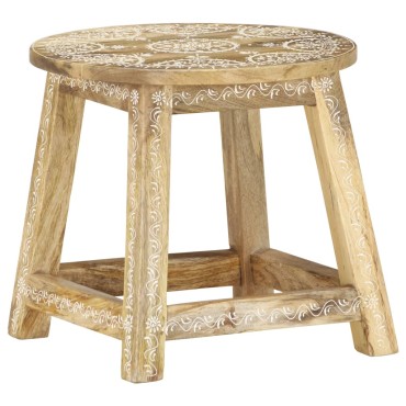 vidaXL Σκαμπό Ζωγραφισμένο στο Χέρι 38x38x35cm Μασίφ Ξύλο Μάνγκο 1 τεμ.