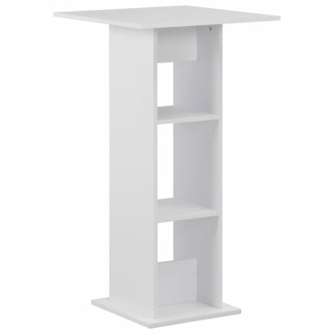 vidaXL Τραπέζι Μπαρ Λευκό 60x60x110cm 1 τεμ.