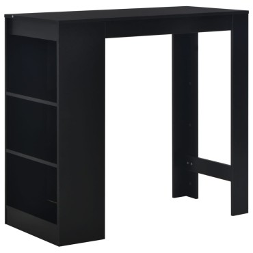 vidaXL Τραπέζι Μπαρ με Ράφια Μαύρο 110x50x103cm 1 τεμ.
