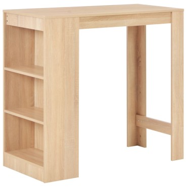 vidaXL Τραπέζι Μπαρ με Ράφι Χρώμα Δρυός 110x50x103cm 1 τεμ.