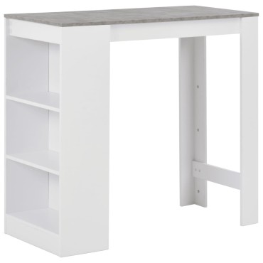 vidaXL Τραπέζι Μπαρ με Ράφι Λευκό 110x50x103cm 1 τεμ.