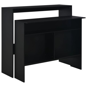 vidaXL Τραπέζι Μπαρ με 2 Επιφάνειες Χρώμα Μαύρο 130x40x120cm 1 τεμ.