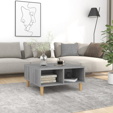 vidaXL Τραπεζάκι Σαλονιού Γκρι Sonoma 60x60x30cm από Μοριοσανίδα 1 τεμ.