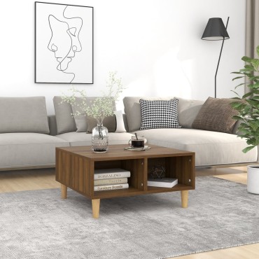 vidaXL Τραπεζάκι Σαλονιού Καφέ Δρυς 60x60x30cm Επεξεργασμένο Ξύλο 1 τεμ.