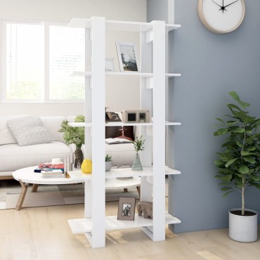 vidaXL Βιβλιοθήκη/Διαχωρ. Χώρου Λευκό 80x30x160cm Επεξ. Ξύλο 1 τεμ.