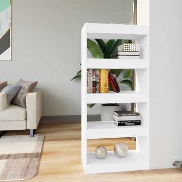 vidaXL Βιβλιοθήκη/Διαχωρ. Χώρου Λευκό 60x30x135cm Επεξεργασμένο Ξύλο 1 τεμ.