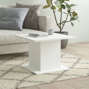 vidaXL Τραπεζάκι Σαλονιού Λευκό 55,5x55,5x40cm από Επεξ. Ξύλο 1 τεμ.