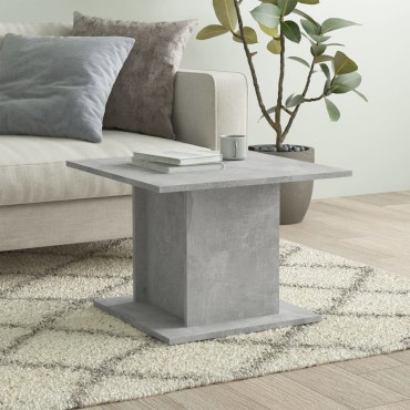vidaXL Τραπεζάκι Σαλονιού Γκρι Σκυροδ. 55,5x55,5x40cm Επεξεργ. Ξύλο 1 τεμ.