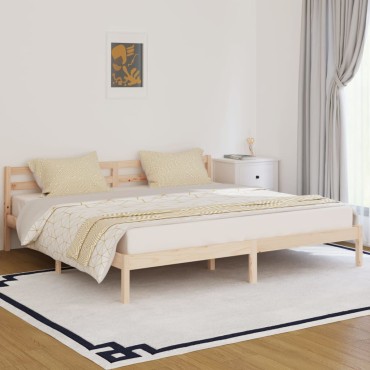 vidaXL Πλαίσιο Κρεβατιού 200x200cm από Μασίφ Ξύλο Πεύκου 1 τεμ. - Διπλό