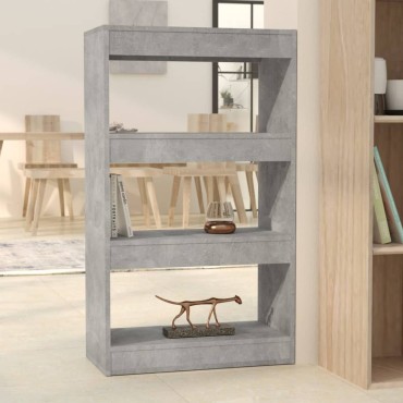vidaXL Βιβλιοθήκη/Διαχωρισ. Χώρου Γκρι Σκυρ. 60x24x186cm Επεξ. Ξύλο 1 τεμ.
