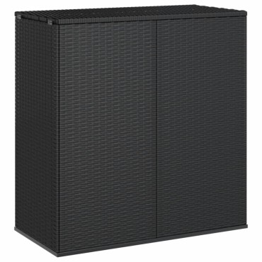 vidaXL Κουτί Μαξιλαριού Κήπου Μαύρο 100x49x103,5cm Ρατάν Πολυαιθ. 1 τεμ.