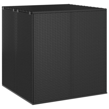 vidaXL Κουτί Μαξιλαριού Κήπου Μαύρο 100x97,5x104cm Ρατάν Πολυαιθ. 1 τεμ.