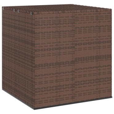 vidaXL Κουτί Μαξιλαριού Κήπου Καφέ 100x97,5x104cm Ρατάν Πολυαιθ. 1 τεμ.