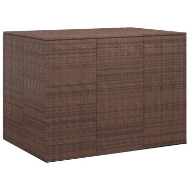 vidaXL Κουτί Μαξιλαριού Κήπου Καφέ 145x100x103cm Ρατάν Πολυαιθ. 1 τεμ.