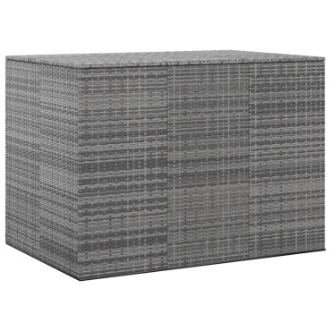vidaXL Κουτί Μαξιλαριού Κήπου Γκρι 145x100x103cm Ρατάν Πολυαιθ. 1 τεμ.