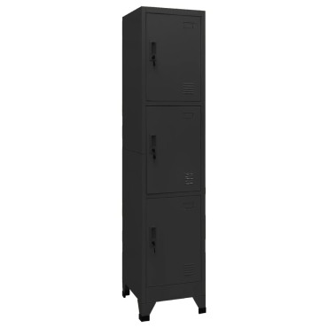 vidaXL Φοριαμός Μαύρος 38x45x180cm Ατσάλινος 1 τεμ.