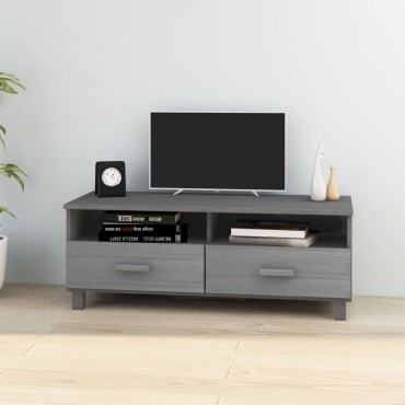 vidaXL Έπιπλο Τηλεόρασης HAMAR Σκ. Γκρι 106x40x40cm Μασίφ Ξύλο Πεύκου