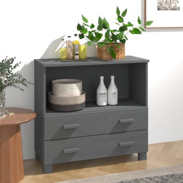 vidaXL Ντουλάπι HAMAR Σκ. Γκρι 85x35x80cm από Μασίφ Ξύλο Πεύκου 1 τεμ.