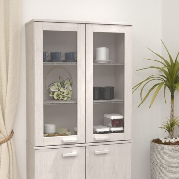 vidaXL Πάνω Μέρος Ντουλαπιού HAMAR Λευκό 85x35x100cm Μασίφ Πεύκο 1 τεμ.