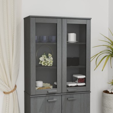 vidaXL Πάνω Μέρος Ντουλαπιού HAMAR Γκρι 85x35x100cm Μασίφ Πεύκο 1 τεμ.