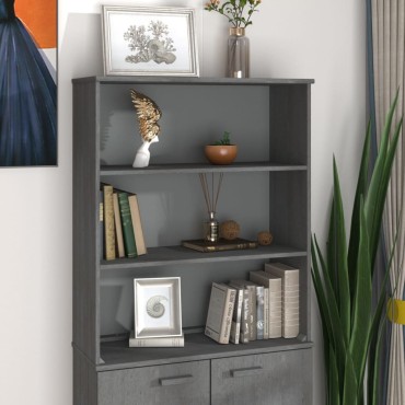 vidaXL Πάνω Μέρος Ντουλαπιού HAMAR Γκρι 85x35x100cm Μασίφ Πεύκο 1 τεμ.