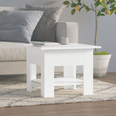 vidaXL Τραπεζάκι Σαλονιού Λευκό 55x55x42cm Επεξεργ. Ξύλο 1 τεμ.