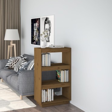 vidaXL Βιβλιοθήκη/Διαχωριστικό Χώρου Μελί 60x35x103cm Μασίφ Πεύκο 1 τεμ.