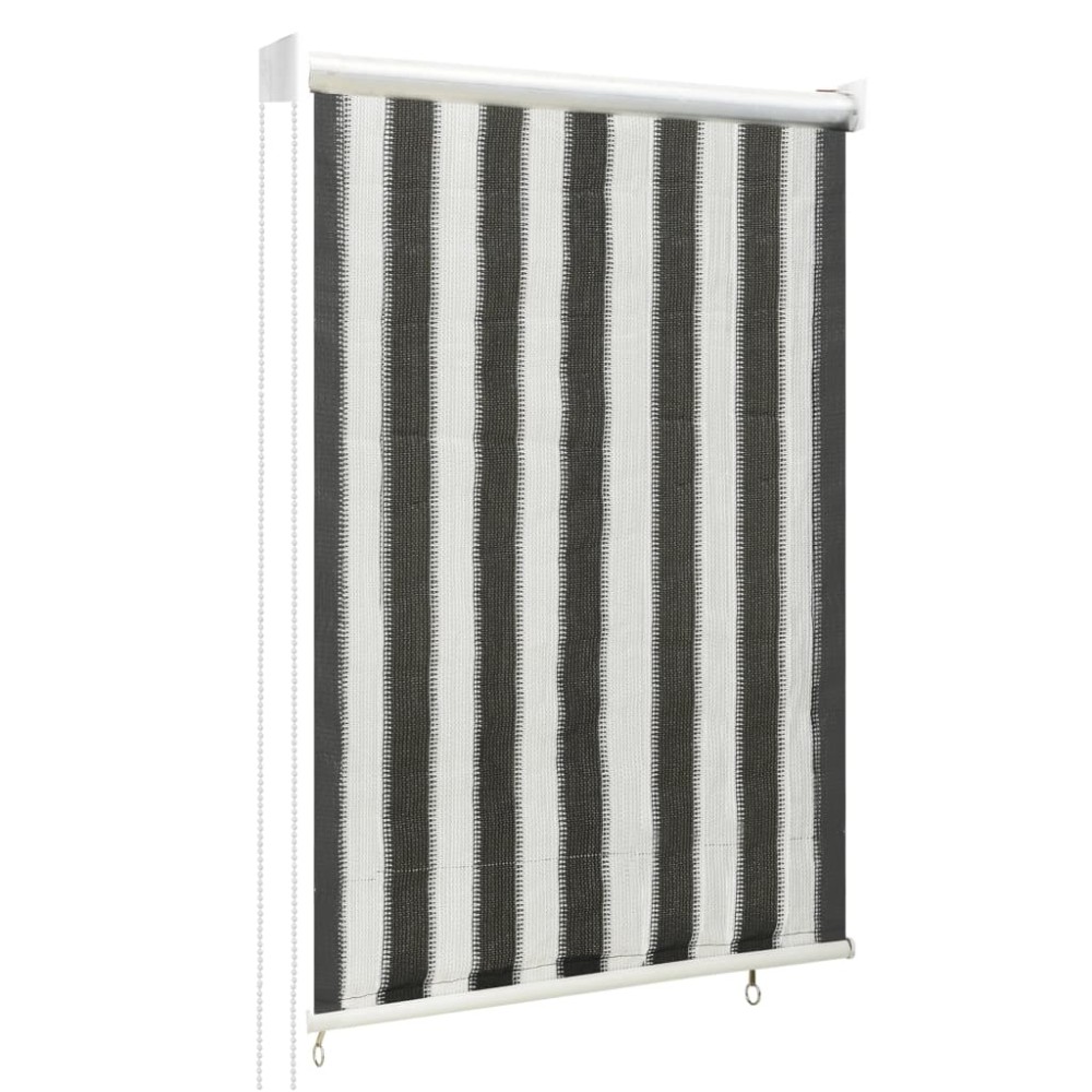 312679 vidaXL Outdoor Roller Blind 60x140 cm Anthracite and White Stripe