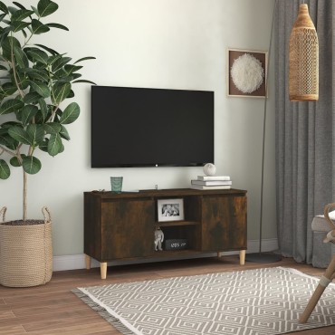 vidaXL Έπιπλο Τηλεόρασης Καπν. Δρυς 103,5x35x50cm Μασίφ Ξύλινα Πόδια