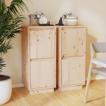 vidaXL Ντουλάπια 2 τεμ. 31,5x34x75cm από Μασίφ Ξύλο Πεύκου
