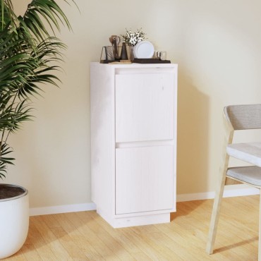 vidaXL Ντουλάπι Λευκό 31,5x34x75cm από Μασίφ Ξύλο Πεύκου 1 τεμ.
