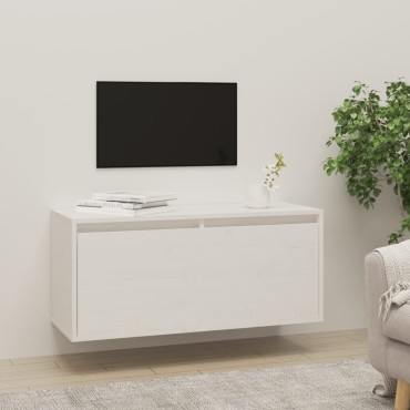vidaXL Ντουλάπι Τοίχου Λευκό 80x30x35cm από Μασίφ Ξύλο Πεύκου 1 τεμ.