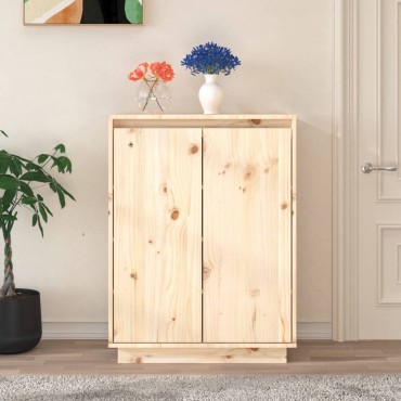 vidaXL Παπουτσοθήκη 60x35x80cm από Μασίφ Ξύλο Πεύκου