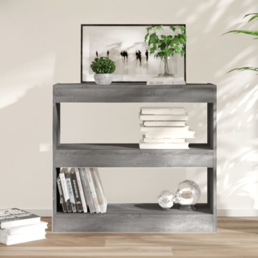 vidaXL Βιβλιοθήκη/Διαχωριστικό Χώρου Γκρι Sonoma 80x30x72cm 1 τεμ.