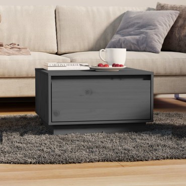 vidaXL Τραπεζάκι Σαλονιού Γκρι 55x56x32cm από Μασίφ Ξύλο Πεύκου 1 τεμ.