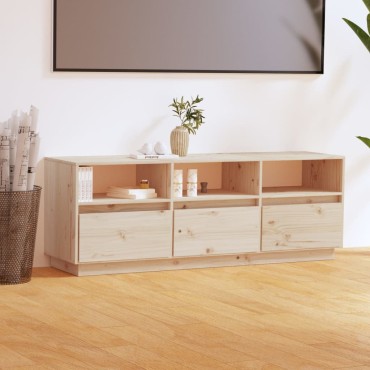 vidaXL Έπιπλο Τηλεόρασης 140x37x50cm από Μασίφ Ξύλο Πεύκου