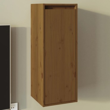 vidaXL Ντουλάπι Τοίχου Καφέ Μελί 30x30x80cm από Μασίφ Ξύλο Πεύκου 1 τεμ.