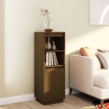 vidaXL Ντουλάπι Καφέ Μελί 37x34x110cm από Μασίφ Ξύλο Πεύκου 1 τεμ.