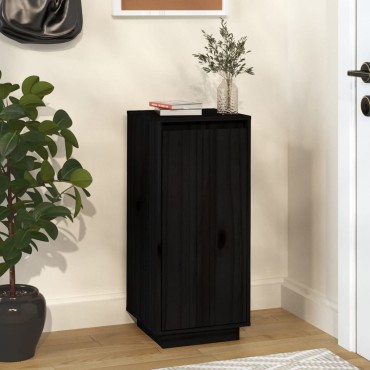 vidaXL Παπουτσοθήκη Μαύρη 35x35x80cm από Μασίφ Ξύλο Πεύκου