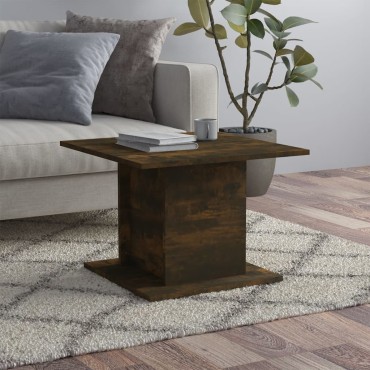 vidaXL Τραπεζάκι Σαλονιού Καπνιστή Δρυς 55,5x55,5x40cm Επεξεργ. Ξύλο 1 τεμ.