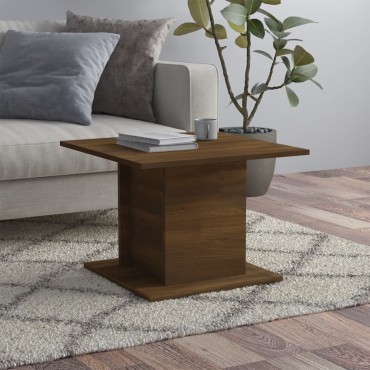 vidaXL Τραπεζάκι Σαλονιού Καφέ Δρυς 55,5x55,5x40cm Επεξεργ. Ξύλο 1 τεμ.