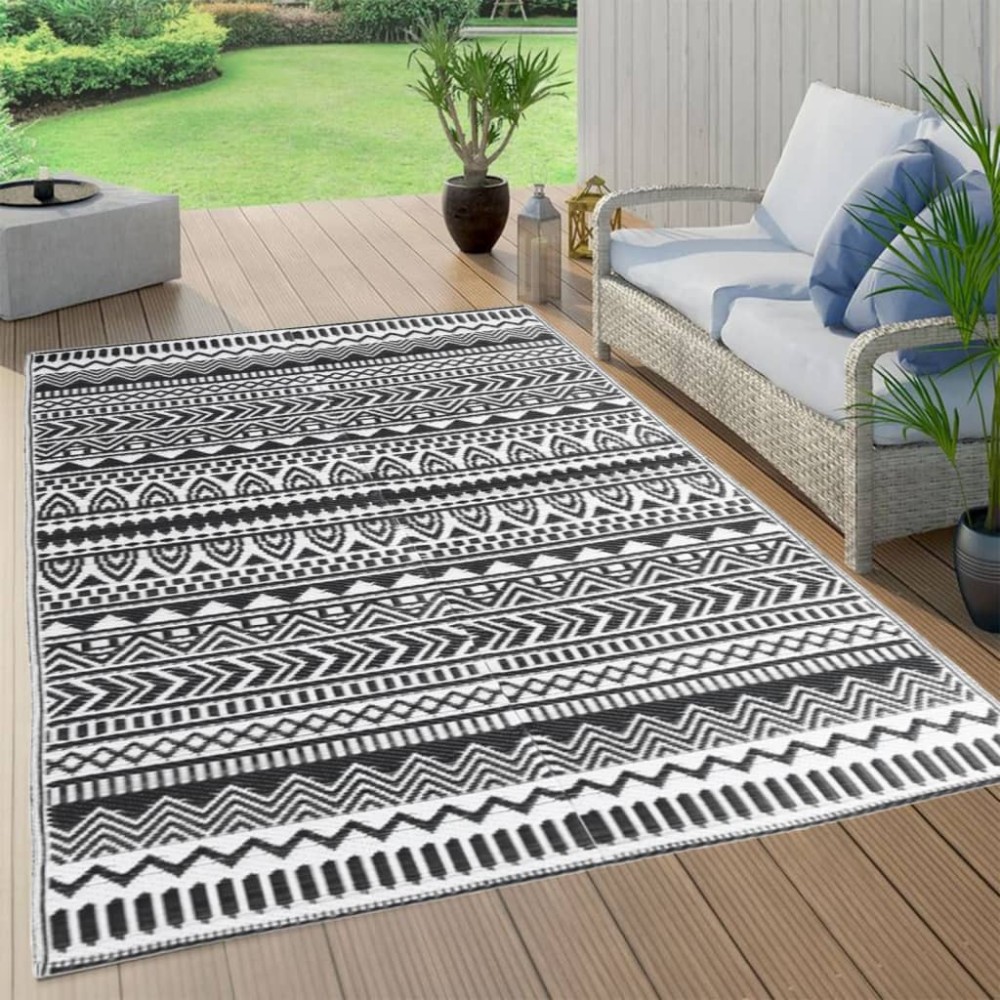 vidaXL Χαλί εξωτερικού χώρου ARAKIL Μαύρο 140x200 cm PP